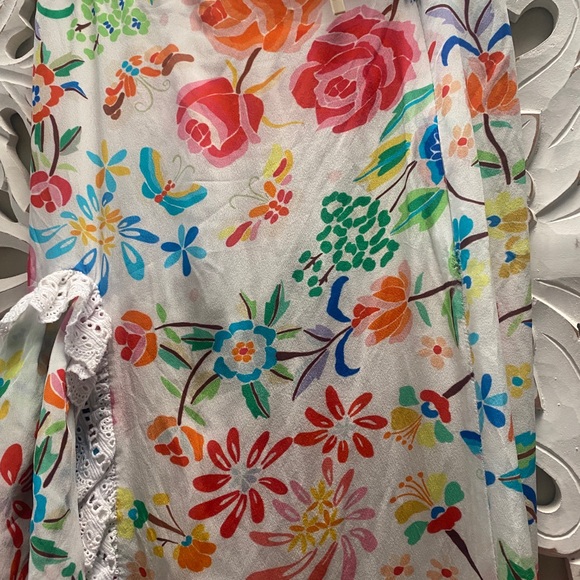 All Things Mochi White Floral Silk Clara skirt XS - Picture 11 of 15